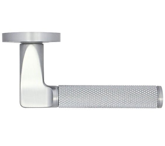 ZOO HARDWARE STANZA BILBAO CONTRACT RANGE LEVER ON ROUND ROSE SATIN CHROME – ZPA090-SC (SOLD IN PAIRS)