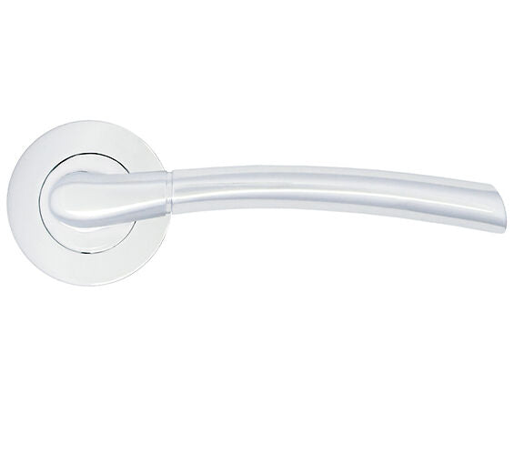 ZOO HARDWARE STANZA ANDORRA CONTRACT RANGE LEVER ON ROUND ROSE POLISHED CHROME - ZPA100-CP (SOLD IN PAIRS)