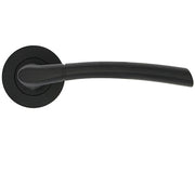 ZOO HARDWARE STANZA ANDORRA CONTRACT RANGE LEVER ON ROUND ROSE MATT BLACK - ZPA100-MB (SOLD IN PAIRS)