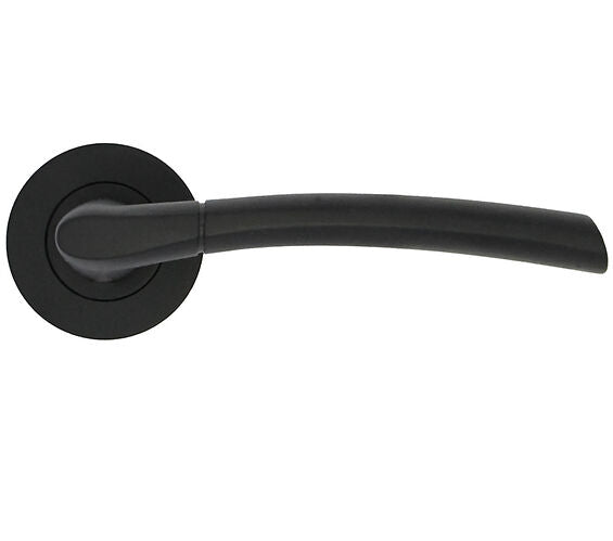 ZOO HARDWARE STANZA ANDORRA CONTRACT RANGE LEVER ON ROUND ROSE MATT BLACK - ZPA100-MB (SOLD IN PAIRS)