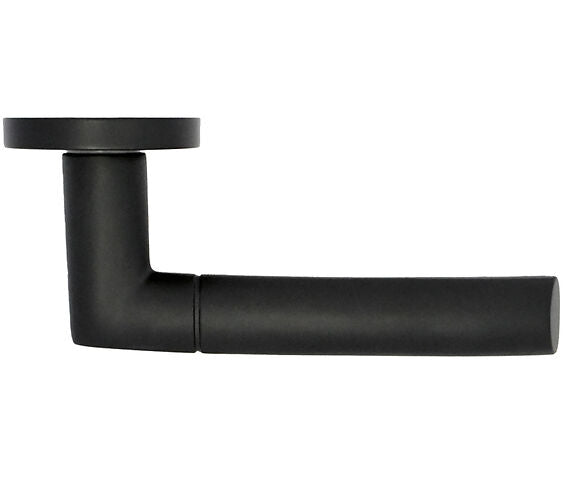 ZOO HARDWARE STANZA ANDORRA CONTRACT RANGE LEVER ON ROUND ROSE MATT BLACK - ZPA100-MB (SOLD IN PAIRS)
