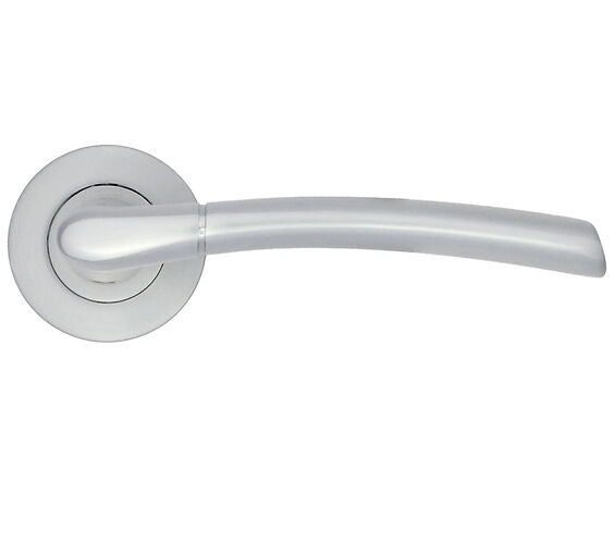 ZOO HARDWARE STANZA ANDORRA CONTRACT RANGE LEVER ON ROUND ROSE SATIN CHROME – ZPA100-SC (SOLD IN PAIRS)