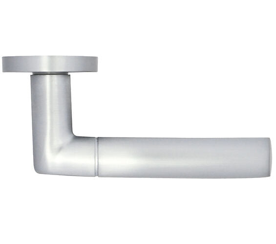 ZOO HARDWARE STANZA ANDORRA CONTRACT RANGE LEVER ON ROUND ROSE SATIN CHROME – ZPA100-SC (SOLD IN PAIRS)