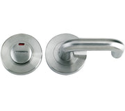 ZOO HARDWARE ZPS DISABLED BATHROOM TURN & RELEASE WITH INDICATOR & RTD LEVER, SATIN STAINLESS STEEL - ZPS006ISS