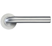 ZOO HARDWARE ZPS RADIUS LEVER ON ROUND ROSE  SATIN STAINLESS STEEL - ZPS020SS (SOLD IN PAIRS)