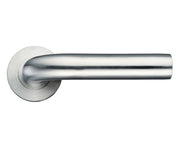 ZOO HARDWARE ZPS RADIUS LEVER ON ROUND ROSE  SATIN STAINLESS STEE- ZPS070SS (SOLD IN PAIRS)