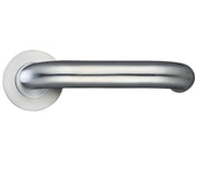 ZOO HARDWARE ZPS RTD LEVER ON ROUND ROSE SATIN STAINLESS STEEL - ZPS080SS (SOLD IN PAIRS)