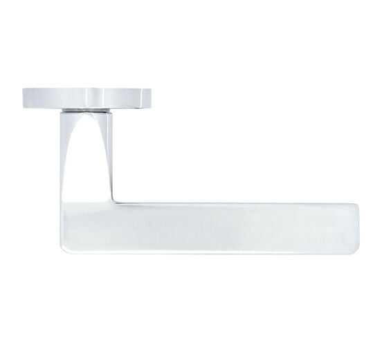 ZOO HARDWARE STANZA LEON CONTRACT RANGE LEVER ON ROUND ROSE POLISHED CHROME - ZPA010-CP (SOLD IN PAIRS)