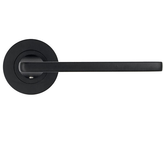 ZOO HARDWARE STANZA LEON CONTRACT RANGE LEVER ON ROUND ROSE MATT BLACK – ZPA010-MB (SOLD IN PAIRS)