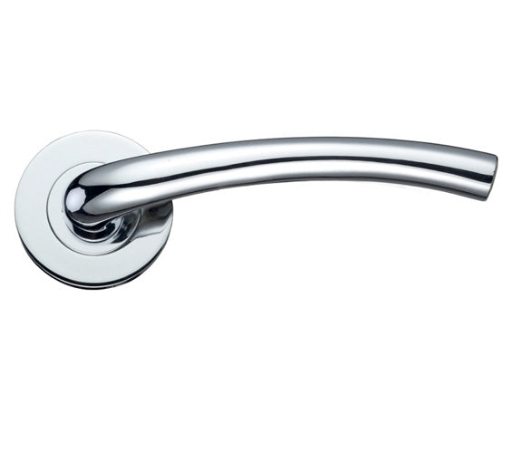 ZOO HARDWARE STANZA ASSISI LEVER ON ROUND ROSE  POLISHED CHROME - ZPZ010CP (SOLD IN PAIRS)