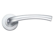 ZOO HARDWARE STANZA ASSISI LEVER ON ROUND ROSE  SATIN CHROME - ZPZ010SC (SOLD IN PAIRS)