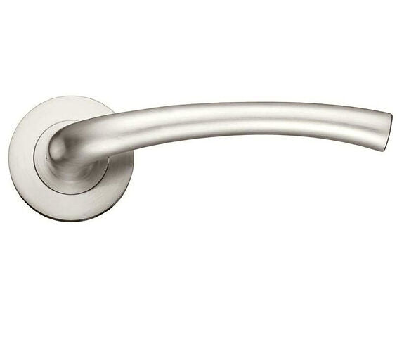 ZOO HARDWARE STANZA ASSISI LEVER ON ROUND ROSE  SATIN NICKEL - ZPZ010SN (SOLD IN PAIRS)