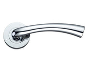 ZOO HARDWARE STANZA FLORENCE LEVER ON ROUND ROSE POLISHED CHROME – ZPZ020CP (SOLD IN PAIRS)