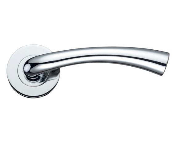 ZOO HARDWARE STANZA FLORENCE LEVER ON ROUND ROSE POLISHED CHROME – ZPZ020CP (SOLD IN PAIRS)