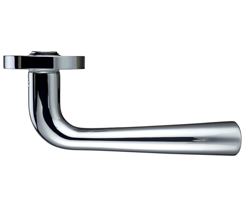 ZOO HARDWARE STANZA FLORENCE LEVER ON ROUND ROSE POLISHED CHROME – ZPZ020CP (SOLD IN PAIRS)