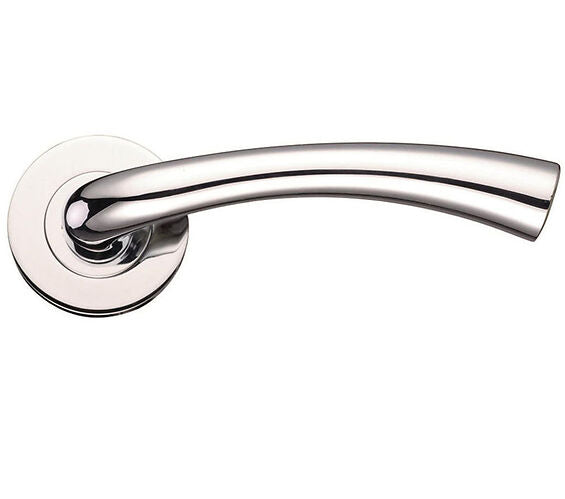 ZOO HARDWARE STANZA FLORENCE LEVER ON ROUND ROSE  POLISHED NICKEL - ZPZ020PN (SOLD IN PAIRS)