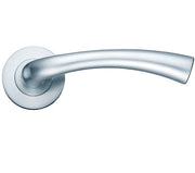 ZOO HARDWARE STANZA FLORENCE LEVER ON ROUND ROSE  SATIN NICKEL - ZPZ020SN (SOLD IN PAIRS)