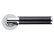 ZOO HARDWARE STANZA MILAN LEVER ON ROUND ROSE  DUAL FINISH POLISHED CHROME & MATT BLACK - ZPZ030CPMB (SOLD IN PAIRS)