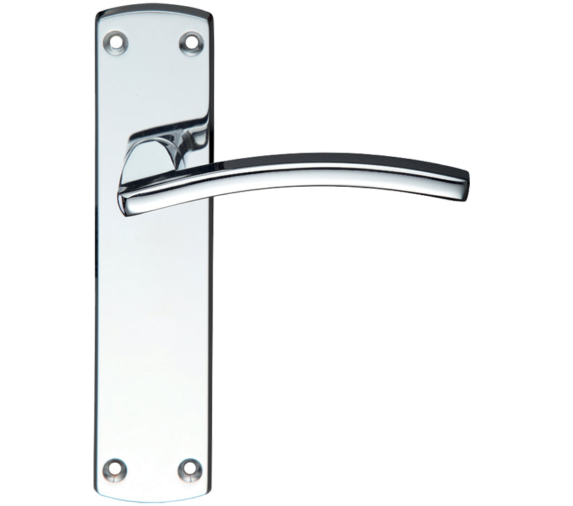 ZOO HARDWARE STANZA TOLEDO CONTRACT DOOR HANDLES ON BACKPLATE POLISHED CHROME – (SOLD IN PAIRS)