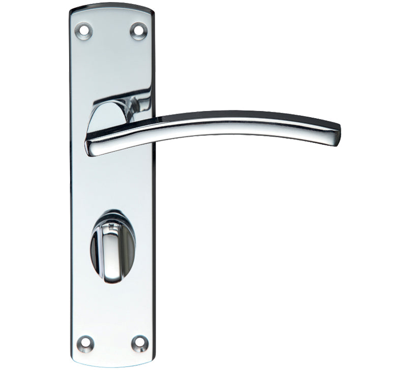ZOO HARDWARE STANZA TOLEDO CONTRACT DOOR HANDLES ON BACKPLATE POLISHED CHROME - (SOLD IN PAIRS)