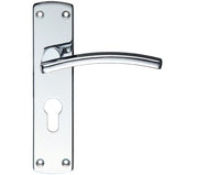 ZOO HARDWARE STANZA TOLEDO CONTRACT DOOR HANDLES ON BACKPLATE POLISHED CHROME - (SOLD IN PAIRS)