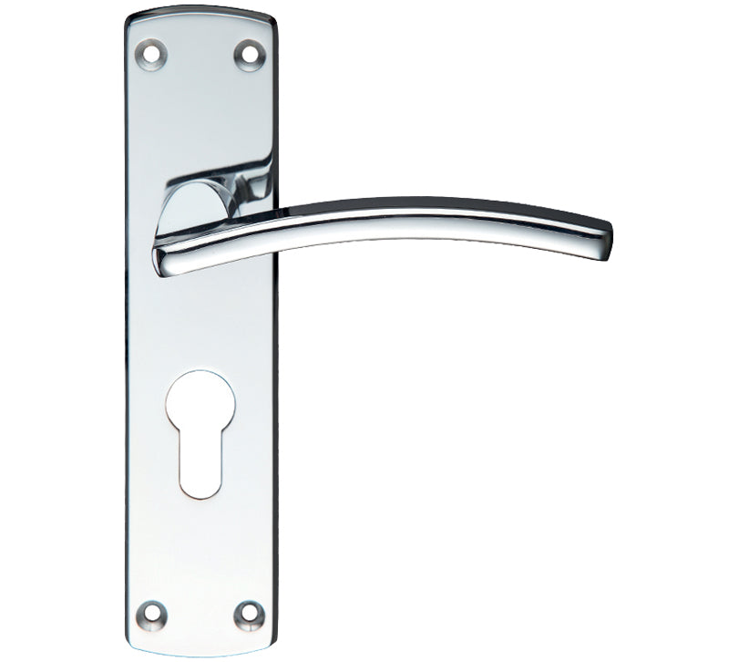 ZOO HARDWARE STANZA TOLEDO CONTRACT DOOR HANDLES ON BACKPLATE POLISHED CHROME – (SOLD IN PAIRS)