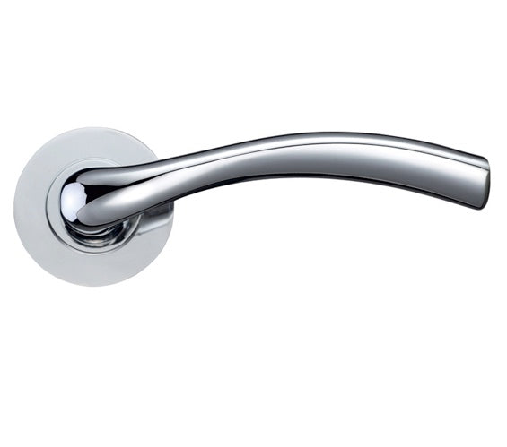 ZOO HARDWARE STANZA SIENA LEVER ON ROUND ROSE POLISHED CHROME – ZPZ050CP (SOLD IN PAIRS)