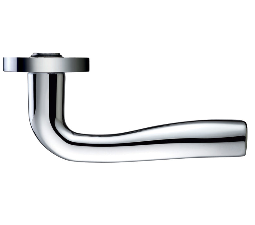 ZOO HARDWARE STANZA SIENA LEVER ON ROUND ROSE POLISHED CHROME – ZPZ050CP (SOLD IN PAIRS)