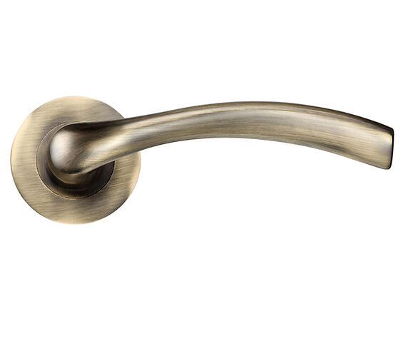 ZOO HARDWARE STANZA SIENA LEVER ON ROUND ROSE  FLORENTINE BRONZE - ZPZ050FB (SOLD IN PAIRS)