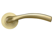 ZOO HARDWARE STANZA SIENA LEVER ON ROUND ROSE  FAVO SATIN BRASS - ZPZ050‑FSB (SOLD IN PAIRS)