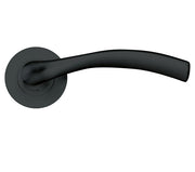 ZOO HARDWARE STANZA SIENA LEVER ON ROUND ROSE OSCURO MATT BLACK - ZPZ050‑OMB (SOLD IN PAIRS)
