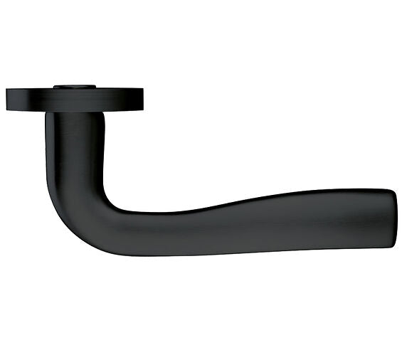 ZOO HARDWARE STANZA SIENA LEVER ON ROUND ROSE OSCURO MATT BLACK - ZPZ050‑OMB (SOLD IN PAIRS)