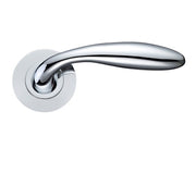 ZOO HARDWARE STANZA VERONA LEVER ON ROUND ROSE POLISHED CHROME - ZPZ060CP (SOLD IN PAIRS)