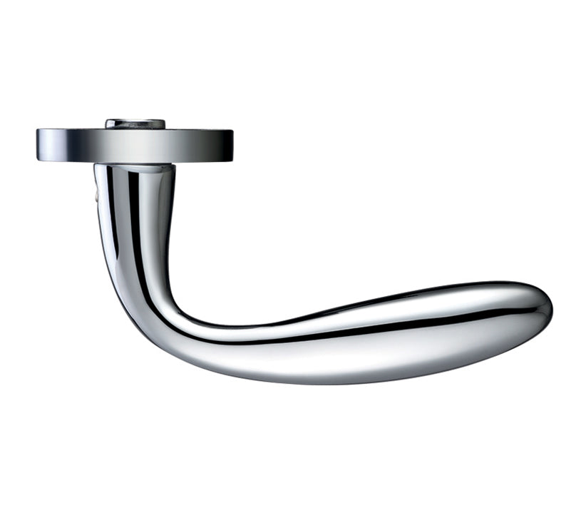ZOO HARDWARE STANZA VERONA LEVER ON ROUND ROSE POLISHED CHROME - ZPZ060CP (SOLD IN PAIRS)