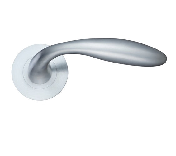 ZOO HARDWARE STANZA VERONA LEVER ON ROUND ROSE SATIN CHROME - ZPZ060SC (SOLD IN PAIRS)