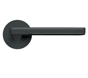 ZOO HARDWARE STANZA VENICE LEVER ON ROUND ROSE  OSCURO MATT BLACK - ZPZ070‑OMB (SOLD IN PAIRS)