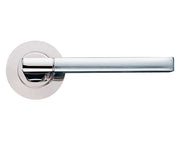ZOO HARDWARE STANZA VENICE LEVER ON ROUND ROSE  DUAL FINISH POLISHED NICKEL & SATIN NICKEL - ZPZ070PNSN (SOLD IN PAIRS)