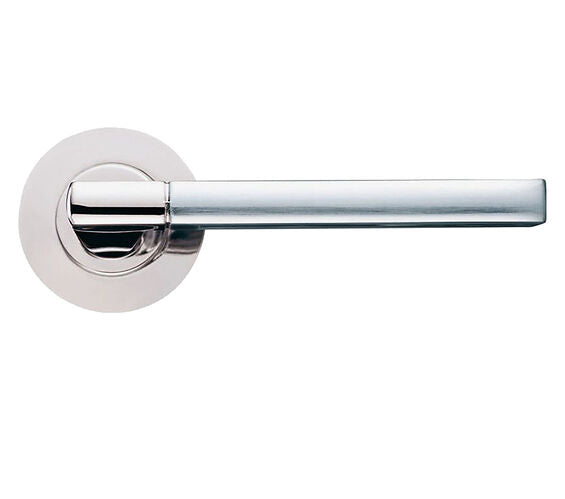 ZOO HARDWARE STANZA VENICE LEVER ON ROUND ROSE  DUAL FINISH POLISHED NICKEL & SATIN NICKEL - ZPZ070PNSN (SOLD IN PAIRS)