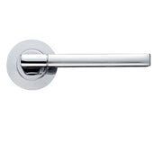 ZOO HARDWARE STANZA VENICE LEVER ON ROUND ROSE DUAL FINISH SATIN & POLISHED CHROME - ZPZ070SCCP (SOLD IN PAIRS)