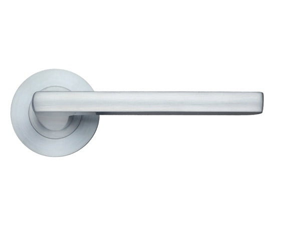 ZOO HARDWARE STANZA VENICE LEVER ON ROUND ROSE SATIN CHROME - ZPZ070SC (SOLD IN PAIRS)