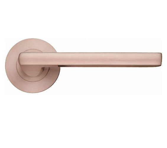 ZOO HARDWARE STANZA VENICE LEVER ON ROUND ROSE  TUSCAN ROSE GOLD - ZPZ070‑TRG (SOLD IN PAIRS)