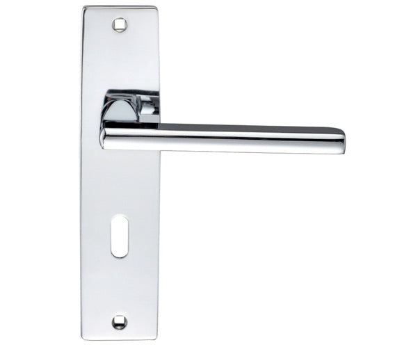 ZOO HARDWARE STANZA VENICE DOOR HANDLES ON BACKPLATE POLISHED CHROME – (SOLD IN PAIRS)