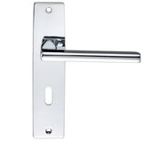 ZOO HARDWARE STANZA VENICE DOOR HANDLES ON BACKPLATE, POLISHED CHROME - (SOLD IN PAIRS)