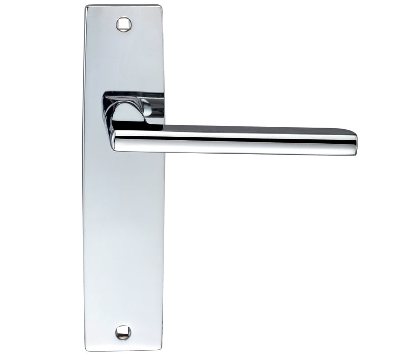 ZOO HARDWARE STANZA VENICE DOOR HANDLES ON BACKPLATE POLISHED CHROME – (SOLD IN PAIRS)