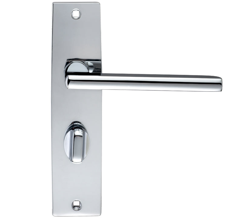 ZOO HARDWARE STANZA VENICE DOOR HANDLES ON BACKPLATE, POLISHED CHROME - (SOLD IN PAIRS)