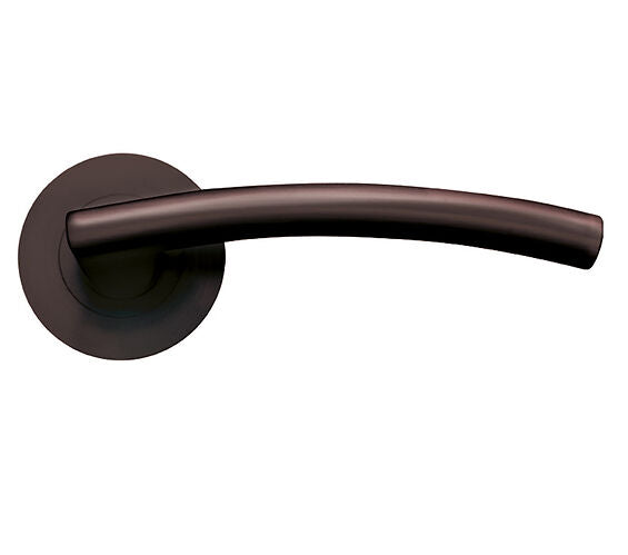 ZOO HARDWARE STANZA AMALFI LEVER ON ROUND ROSE  ETNA BRONZE - ZPZ080‑ETB (SOLD IN PAIRS)