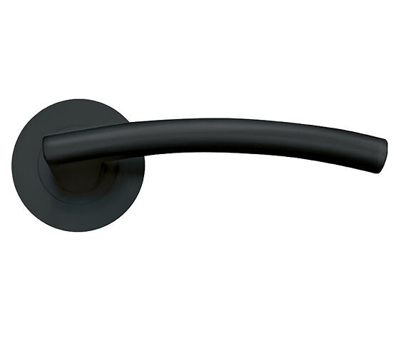 ZOO HARDWARE STANZA AMALFI LEVER ON ROUND ROSE OSCURO MATT BLACK – ZPZ080‑OMB (SOLD IN PAIRS)