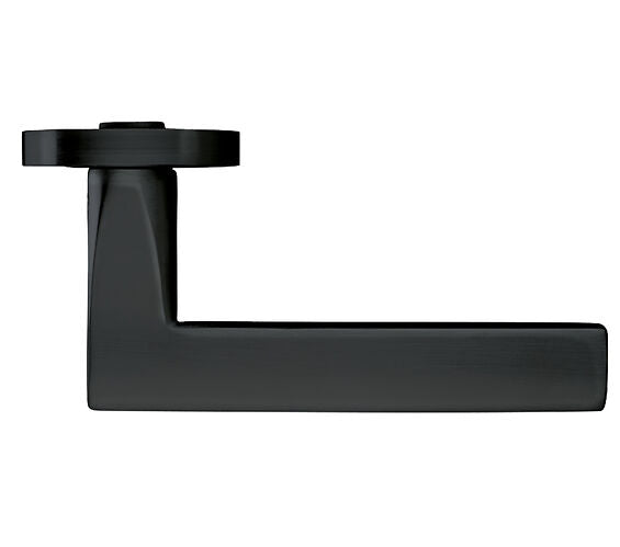 ZOO HARDWARE STANZA AMALFI LEVER ON ROUND ROSE OSCURO MATT BLACK – ZPZ080‑OMB (SOLD IN PAIRS)