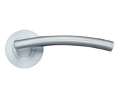 ZOO HARDWARE STANZA AMALFI LEVER ON ROUND ROSE  SATIN CHROME - ZPZ080SC (SOLD IN PAIRS)