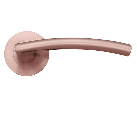 ZOO HARDWARE STANZA AMALFI LEVER ON ROUND ROSE  TUSCAN ROSE GOLD - ZPZ080‑TRG (SOLD IN PAIRS)